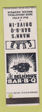 Matchbook Cover - Mann's BBQ Drive In Macon GA SAMPLE