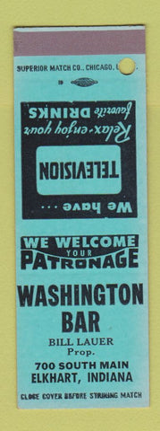 Matchbook Cover - Washington Bar Elkhart IN SAMPLE