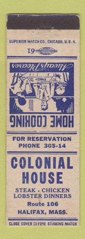 Matchbook Cover - Colonial House Halifax MA