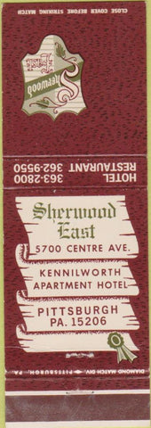 Matchbook Cover - Sherwood East Pittsburgh PA