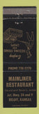 Matchbook Cover - Mainliner Restaurant Beloit KS