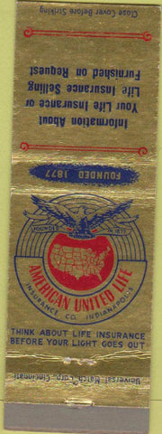 Matchbook Cover - American United Life Insurance Indianapolis IN