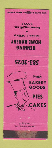 Matchbook Cover - Henning Home Bakery MN WEAR