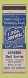 Matchbook Cover - Johnson Shell oil gas Chattanooga TN