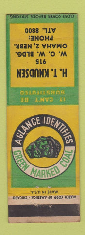 Matchbook Cover - HT Knudsen Green Coal Omaha NE