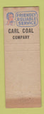 Matchbook Cover - Blue Coal Carl Coal Company