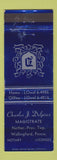 Matchbook Cover - Charles Delpiaz Magistrate Wallingford PA WEAR