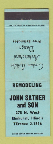 Matchbook Cover - John Sather and Son Elmhurst IL