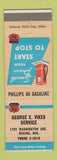 Matchbook Cover - Phillips 66 oil gas George Vikes Racine WI