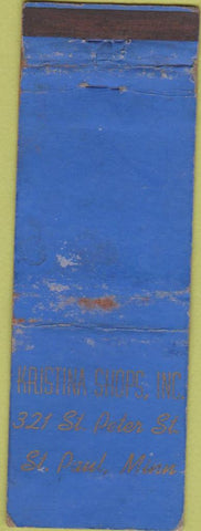 Matchbook Cover - Kristina Shops Inc St Paul MN WORN