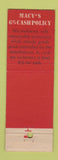 Matchbook Cover - Macy's Department Stores 6% cash policy