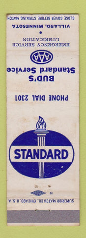 Matchbook Cover - Bud's Standard oil gas Villard MN WEAR
