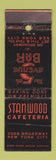 Matchbook Cover - Stanwood Cafeteria New York City WEAR