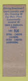 Matchbook Cover - Elk Cleaners Laundry WEAR