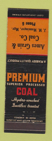 Matchbook Cover - Ames Grain Coal JM Munsinger