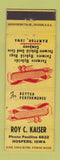 Matchbook Cover - Farmers Hybrid Corn Seed Roy Kaiser Hospers IA