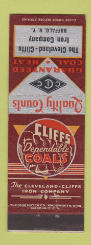 Matchbook Cover - Cliffs Coals Cleveland Cliffs Iron Buffalo NY