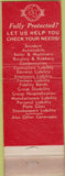 Matchbook Cover - Zurich Insurance Blank CREASES