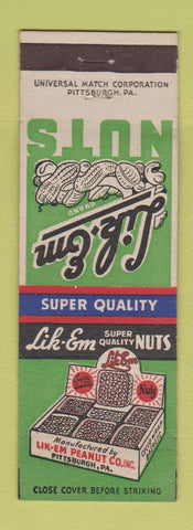 Matchbook Cover - Like Em Nuts Pittsburgh PA