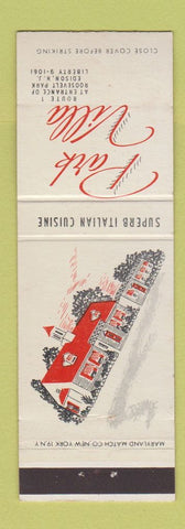 Matchbook Cover - Park Villa Edison NJ