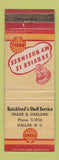 Matchbook Cover - Shell oil gas Ratchford's Dallas NC WEAR