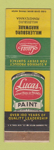 Matchbook Cover - Lucas Paints Millersburg Hardware PA WEAR