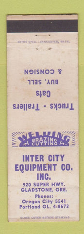 Matchbook Cover - Inter City Equipment Gladstone OR WEAR
