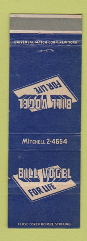 Matchbook Cover - Bill Vogel Insurance Newark NJ Columbian NATional