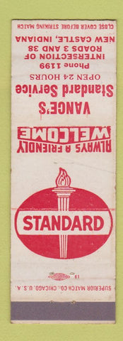 Matchbook Cover - Vance's Standard oil gas New Castle IN