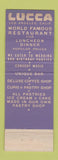 Matchbook Cover - Lucca Restaurant Los Angeles CA