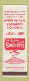 Matchbook Cover - Antonio's Southbury La Casa Del Spaghetti Southbury CT