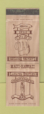 Matchbook Cover - Lahaina Broiler Harpooner's Bar Maui Hawaii