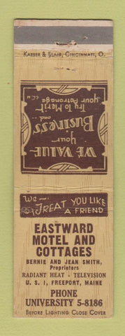 Matchbook Cover - Eastward Motel Cottages Freeport ME