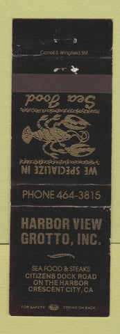 Matchbook Cover - Harbor View Grotto Crescent City CA