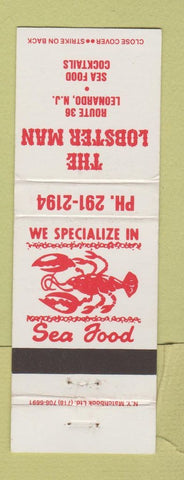 Matchbook Cover - The Lobster Man Leonardo NJ