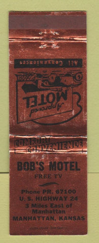 Matchbook Cover - Bob's Motel Manhattan KS WEAR