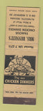 Matchbook Cover - Mrs Bennett's Restaurant Chicken Plymouth IN WEAR