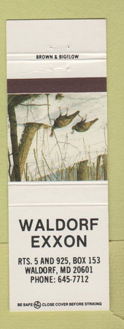 Matchbook Cover - Waldorf Exxon oil gas Waldorf MD