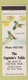 Matchbook Cover - Captain's Table Chatham MA