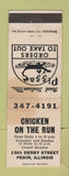 Matchbook Cover - Chicken on the Run Pizza Pekin IL STAINED