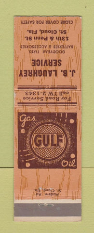 Matchbook Cover - JB Laughrey Gulf oil gas St Cloud FL
