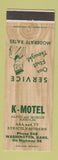 Matchbook Cover - K Motel Washington KS low phone #