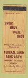 Matchbook Cover - Federal Land Bank Association Freeport Elizabeth IL