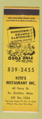 Matchbook Cover - Kite's Restaurant South Grafton MA