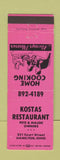 Matchbook Cover - Kostas Restaurant Hamilton OH PINK