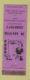 Matchbook Cover - Dorothy's Restaurant North Adams MA PURPLE WEAR