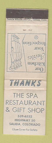 Matchbook Cover - Spa Restaurant Gift Shop Salida Colorado