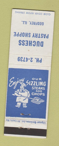 Matchbook Cover - Duchess Pastry Shoppe Godfrey IL
