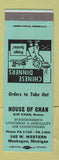 Matchbook Cover - House of Chan Muskegon MI Chinese