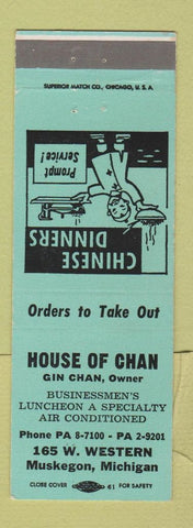 Matchbook Cover - House of Chan Muskegon MI Chinese